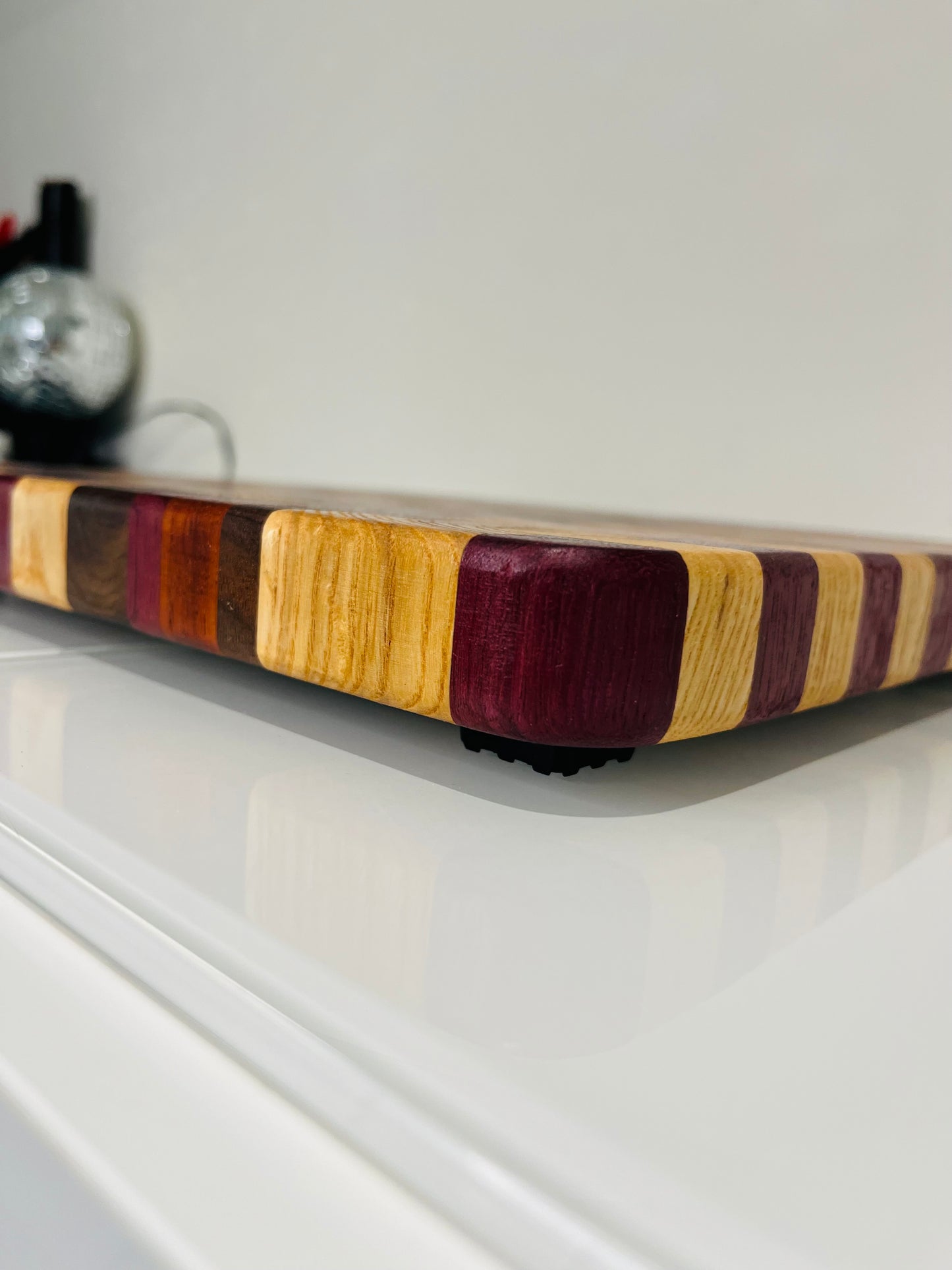 End grain board Purpleheart/ash/sapele/walnut 12”x 11.5”x 1”