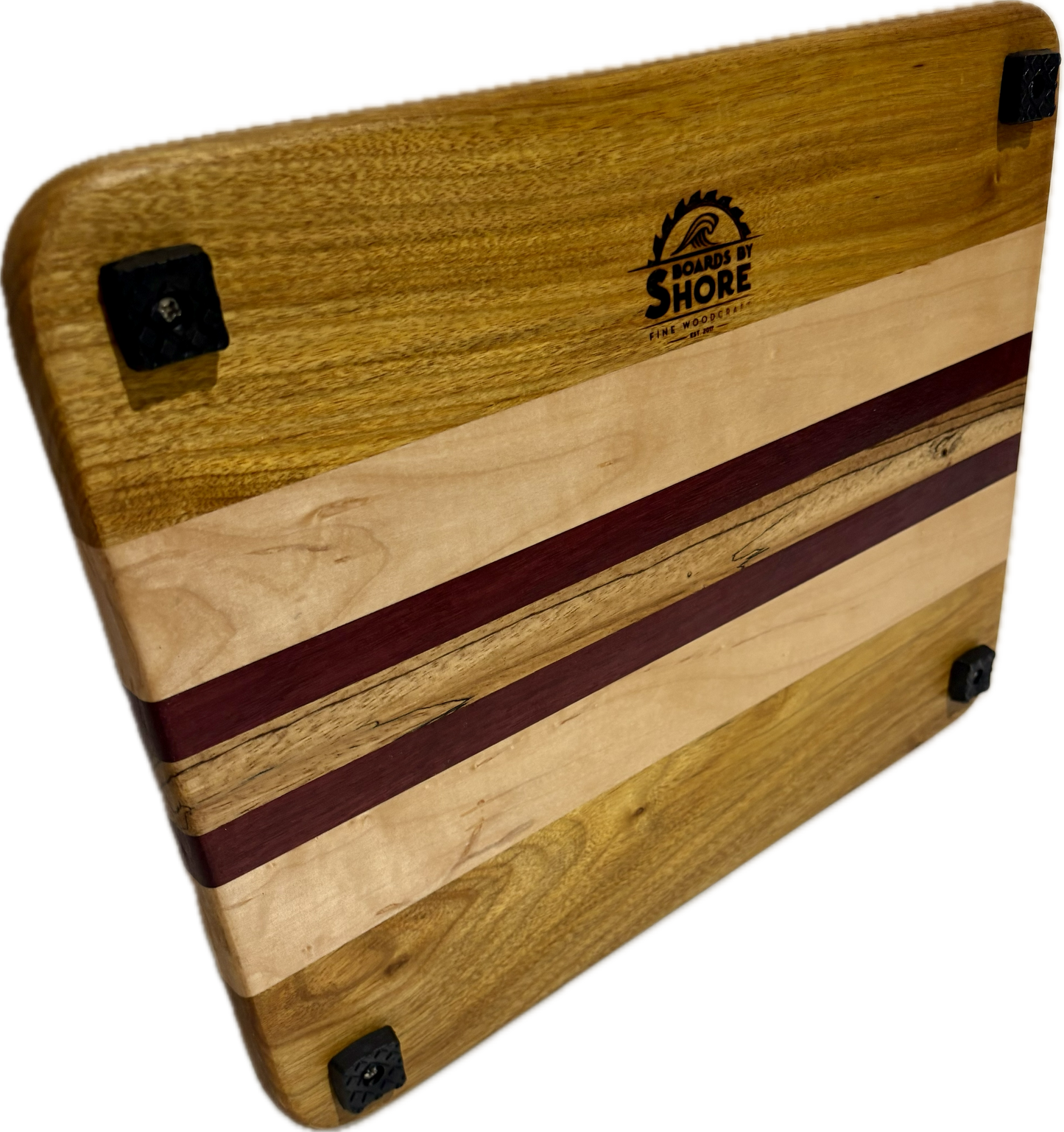 Side grain board canary/maple/purpleheart/zebrawood 16”x 12.25”x 3/4”