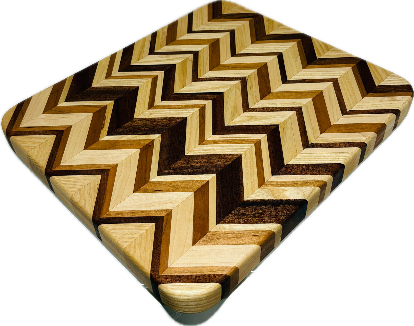 Chevron Board ash/sapele/cherry/maple 14”x 12” x1.25”