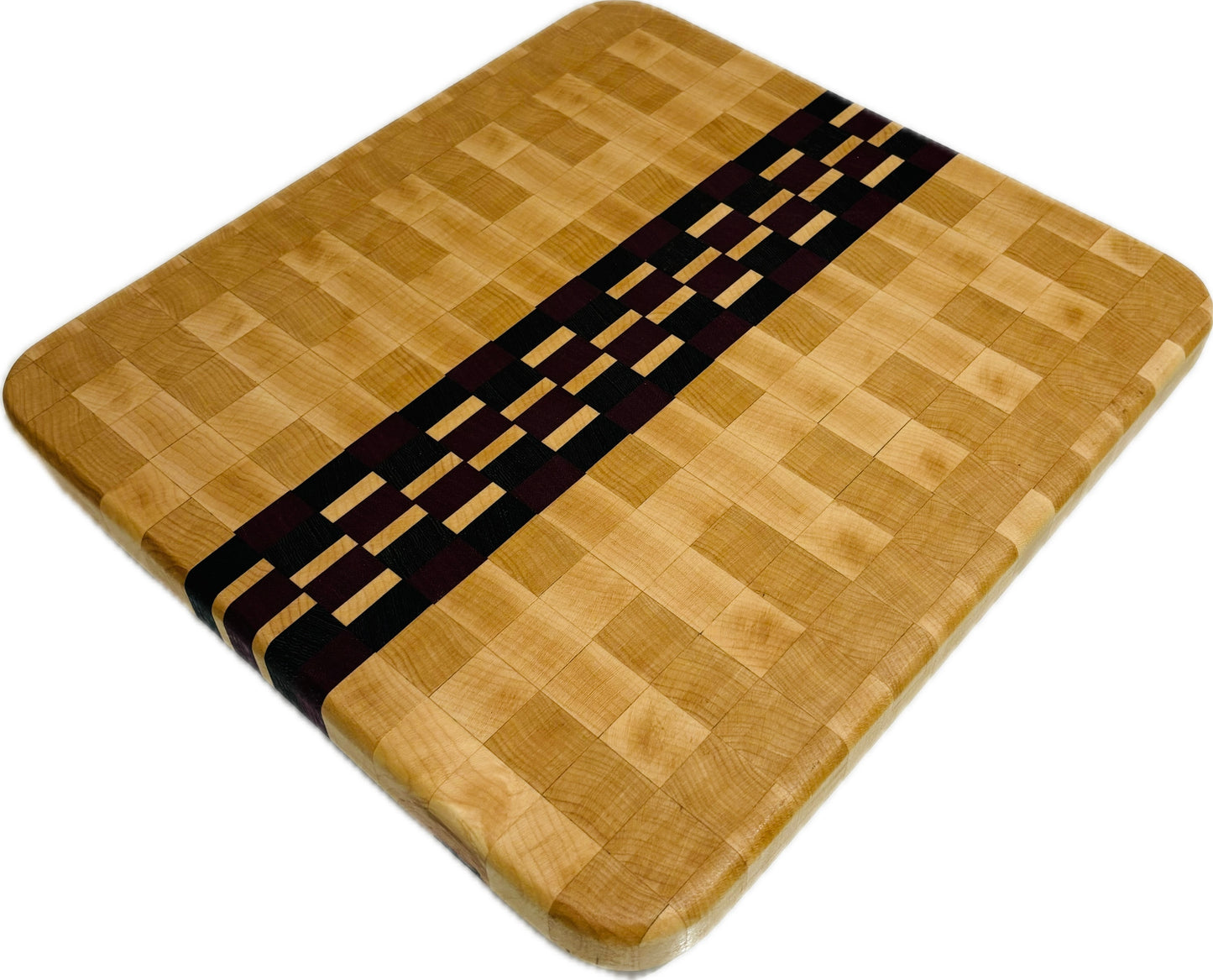 End grain board Maple/Purpleheart/Wenge 13”x 12”x 1”