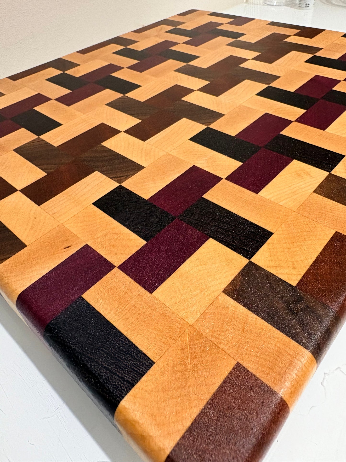 End grain Tetris board Maple/Purpleheart/sapele/walnut/wenge 14.5”x 12.25”x 1.25”