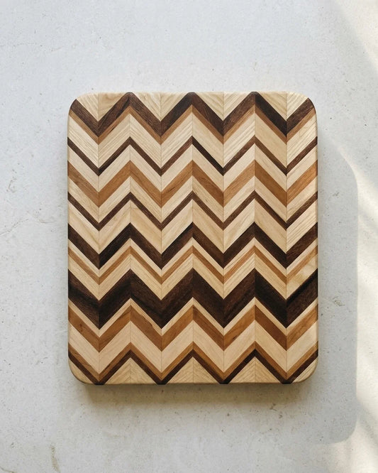 Chevron Board ash/sapele/cherry/maple 14”x 12” x1.25”