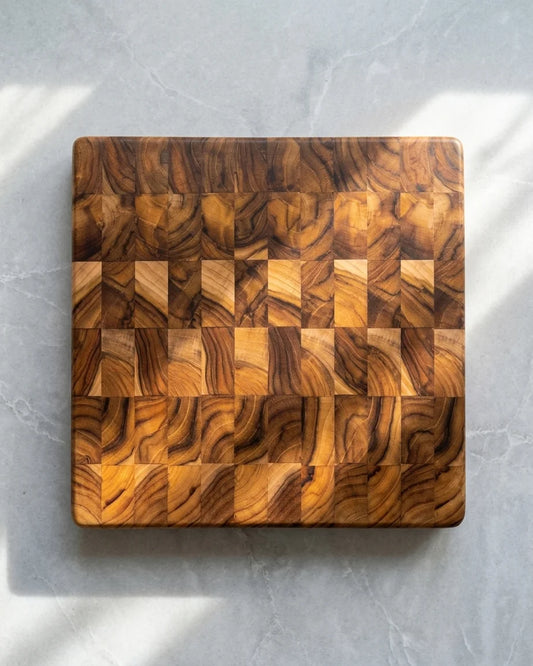 Thick Teak End Grain Board 13”x 12” x 1.625”