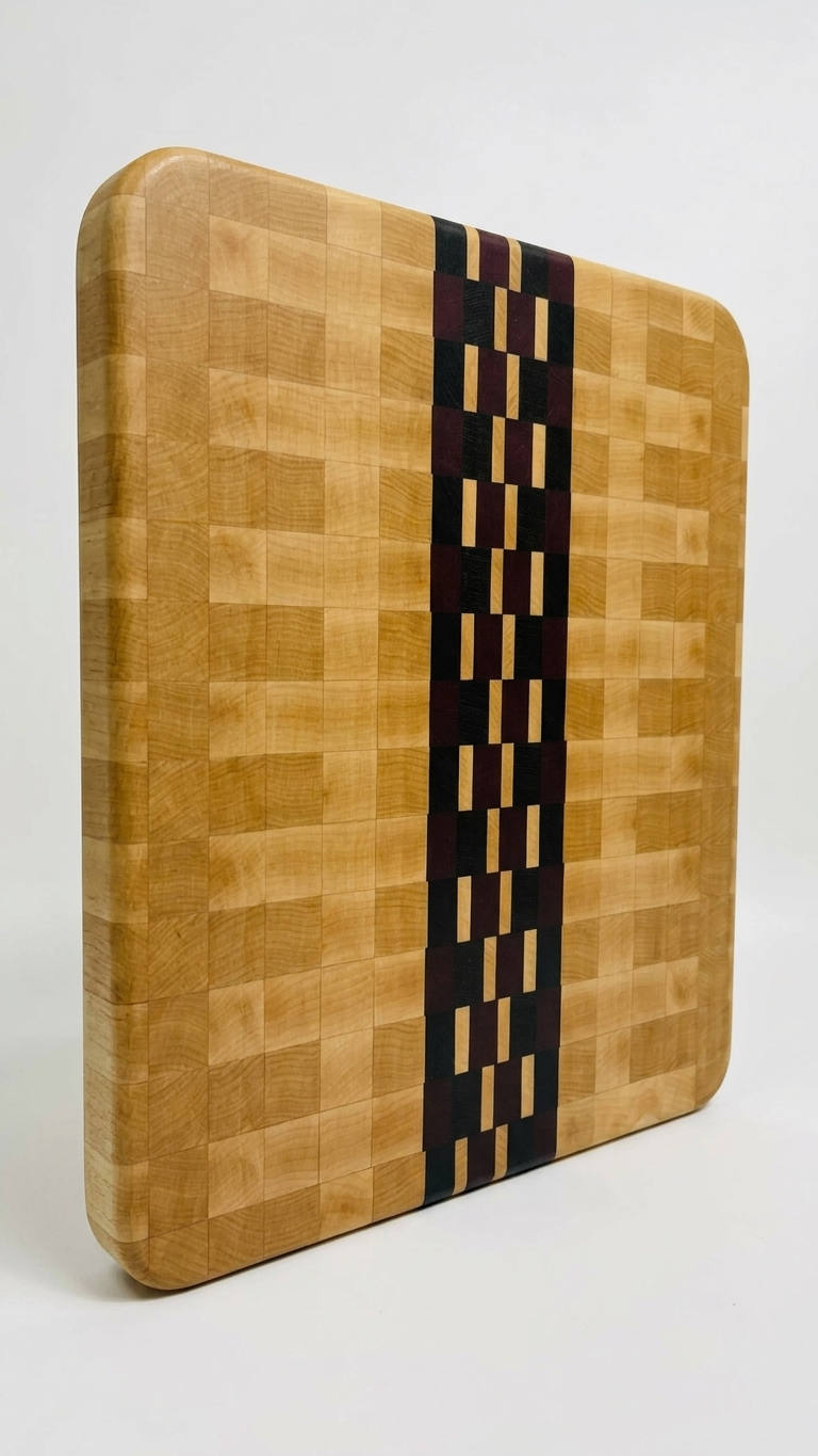 End grain board Maple/Purpleheart/Wenge 13”x 12”x 1”