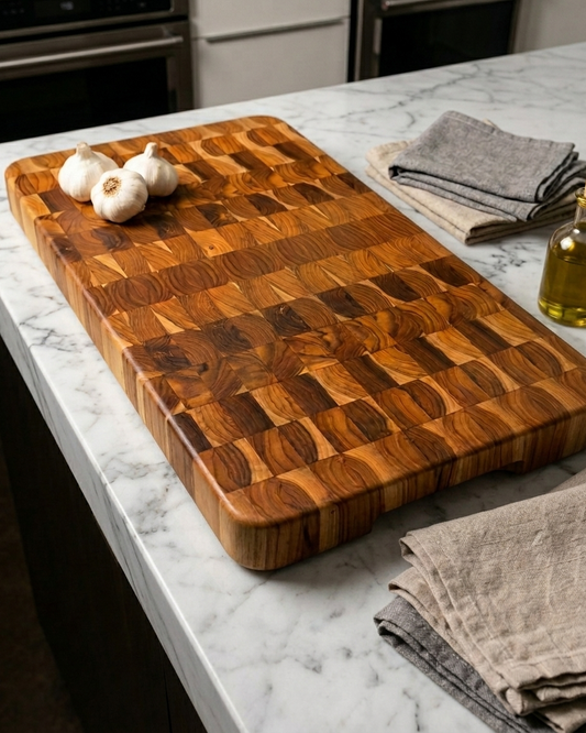 XL Thick Teak End Grain Board 23.75”x 12.5” x 1.625”