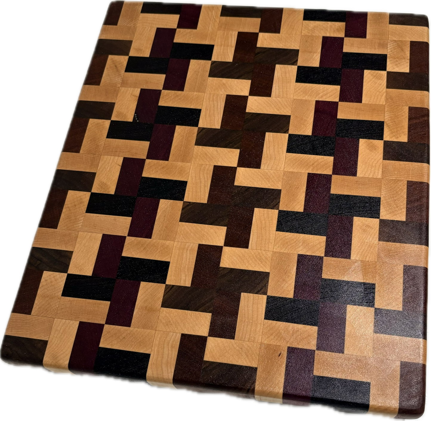 End grain Tetris board Maple/Purpleheart/sapele/walnut/wenge 14.5”x 12.25”x 1.25”