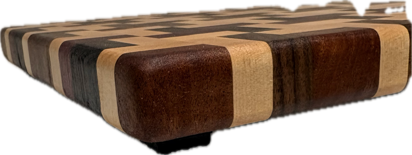 End grain Tetris board Maple/Purpleheart/sapele/walnut/wenge 14.5”x 12.25”x 1.25”