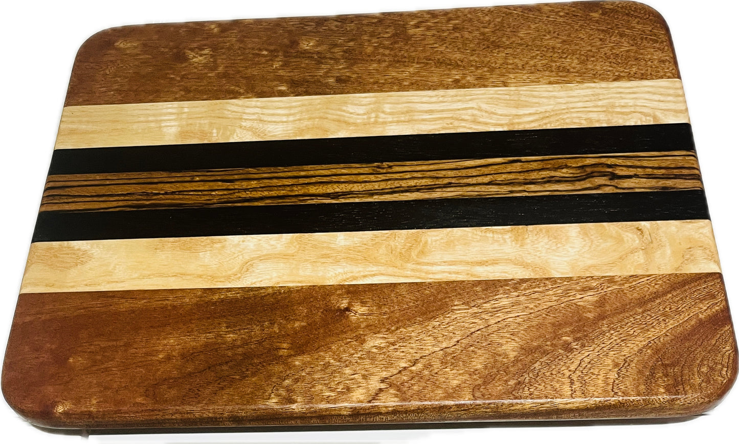 Side grain board sapele/ash/wenge/zebrawood 16”x 12.25”x 3/4”