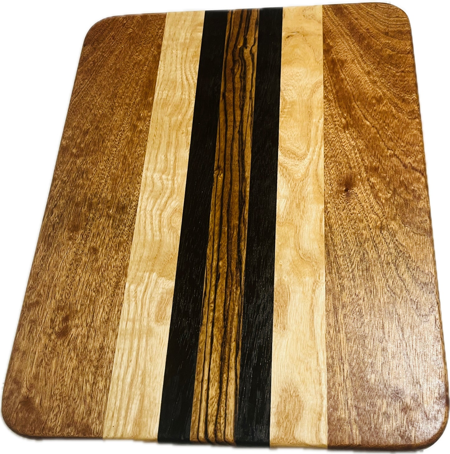 Side grain board sapele/ash/wenge/zebrawood 16”x 12.25”x 3/4”