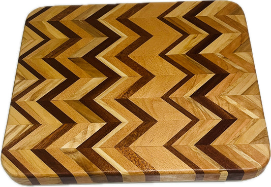 Chevron Board ash/sapele/cherry/beech 13”x 11.5” x1.25”