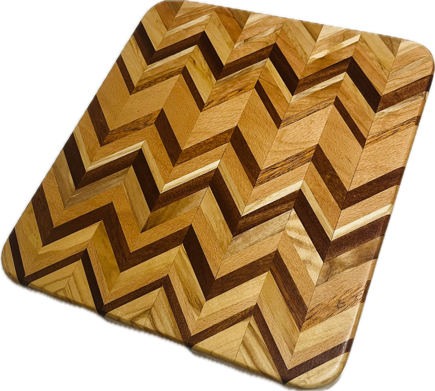 Chevron Board ash/sapele/cherry/beech 13”x 11.5” x1.25”