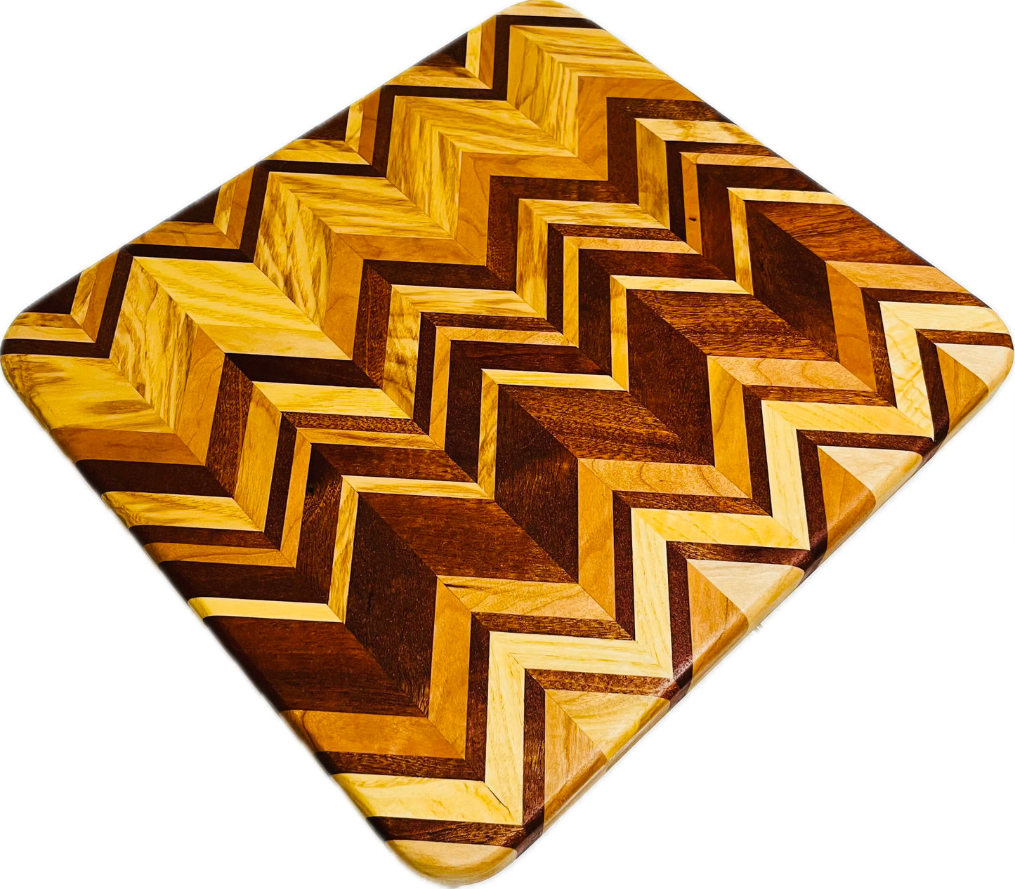 Chevron Board ash/sapele/cherry 13.25”x 12.25”x1.25”