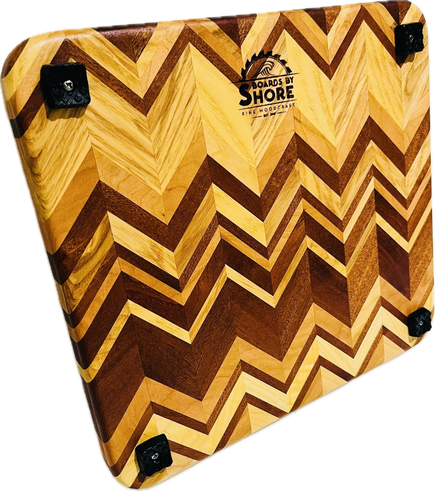 Chevron Board ash/sapele/cherry 13.25”x 12.25”x1.25”