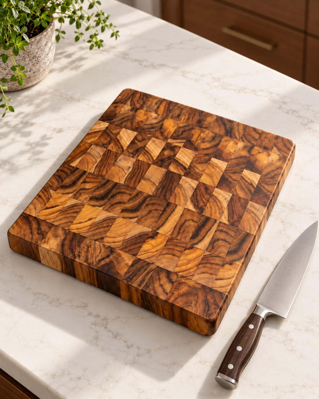 Thick Teak End Grain Board