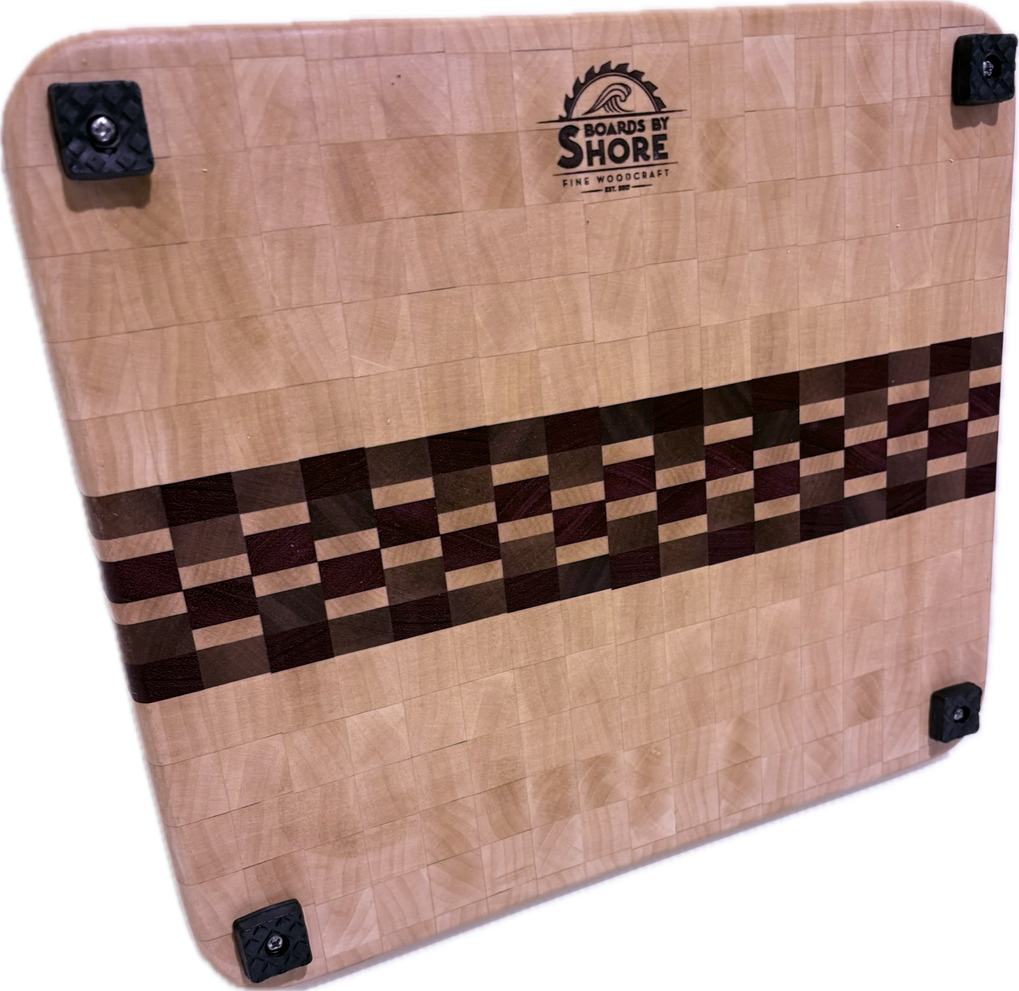 End grain board Maple/Purpleheart/Walnut 12”x 11.5”x 1”