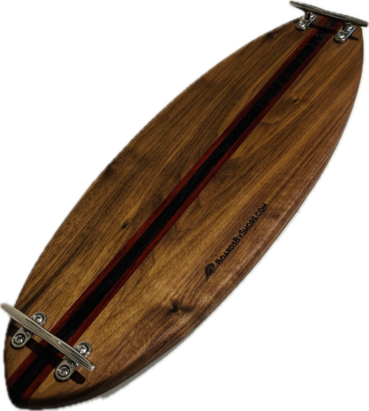 Walnut Charcuterie SurfBoard 23" x 8" x 7/8" [Nose & Tail Dock Cleat Handles]